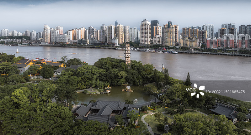 浙江温州城市航拍温州城市天际线图片素材