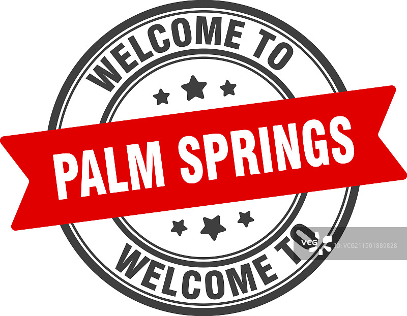 欢迎来到棕榈泉圆形印章图片素材