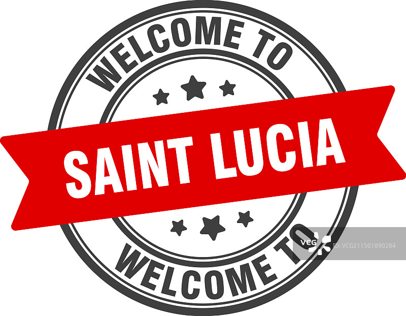 欢迎来到圣卢西亚圆形印章图片素材