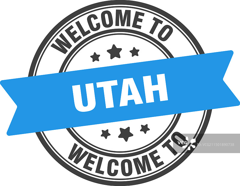 欢迎来到犹他州印章，犹他州圆形标志图片素材