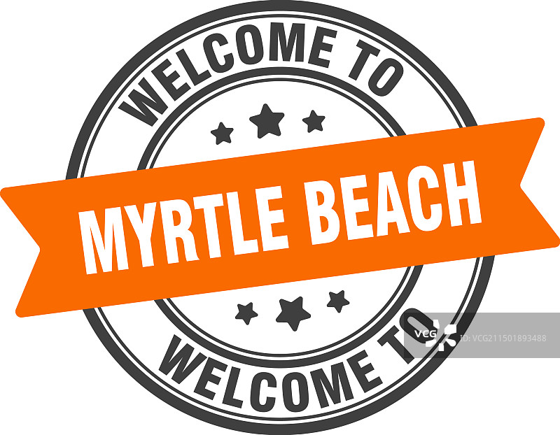 默特尔海滩圆形印章图片素材