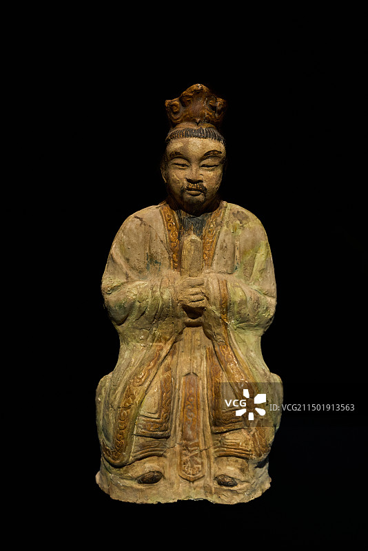 元代三彩琉璃釉道士像图片素材