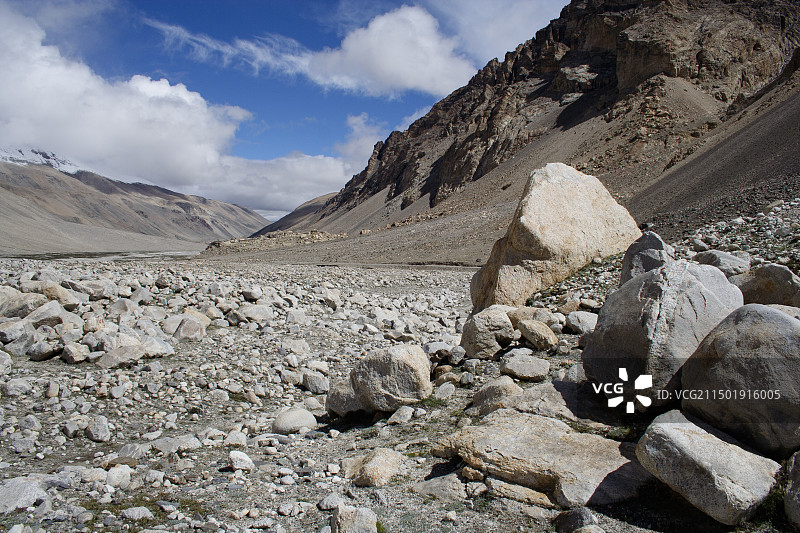 青藏高原喜马拉雅山脉（珠穆朗玛峰）的地形地质风景图片素材