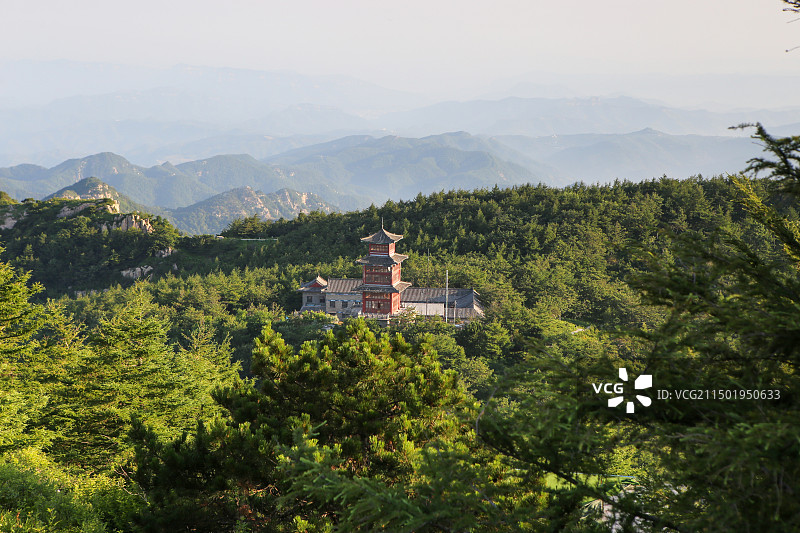 泰安玉皇顶观日出图片素材