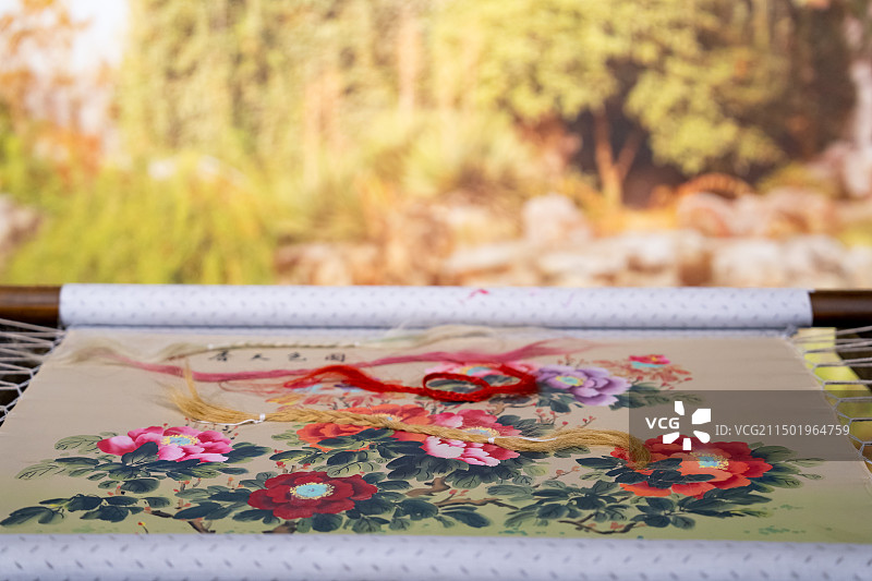 东台发绣非遗制作流程图片素材