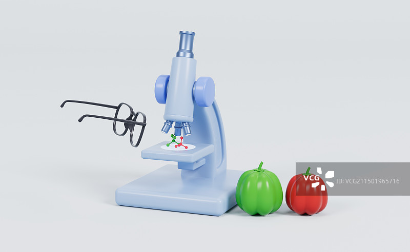 生物科技显微镜3D渲染图片素材