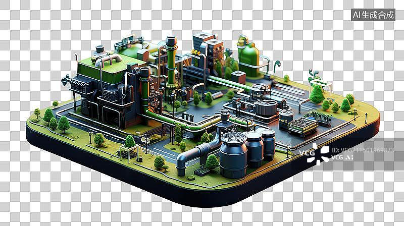 【AI数字艺术】污水处理厂免抠元素图片素材