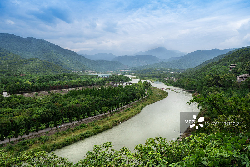 都江堰岷江风光图片素材