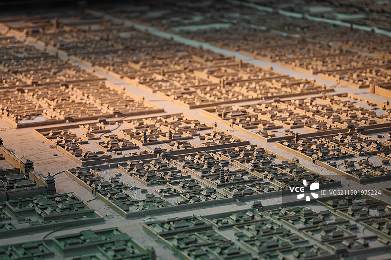 陕西西安市西安博物院展品唐长安城模型图片素材