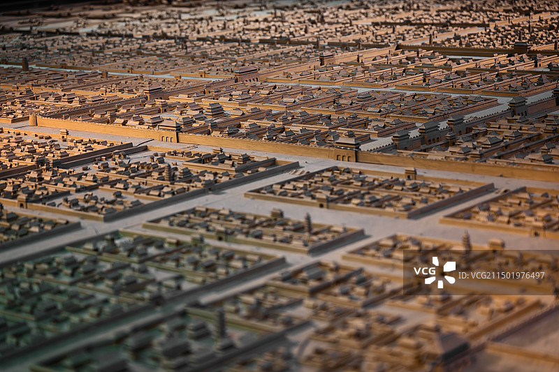 陕西西安市西安博物院展品唐长安城模型图片素材