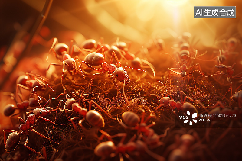 【AI数字艺术】一窝蚂蚁的巢穴图片素材