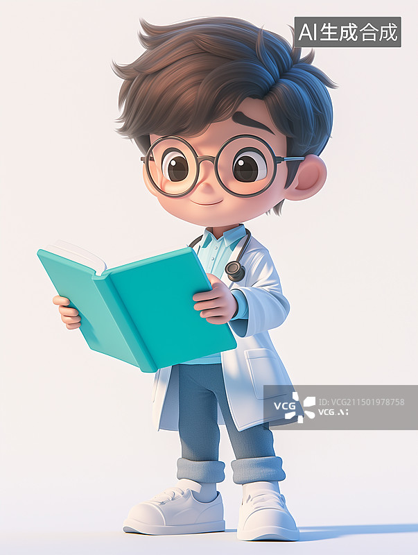 【AI数字艺术】3D卡通医生图片素材