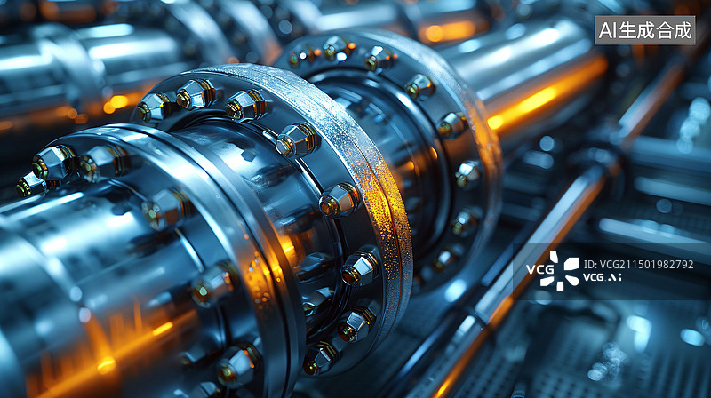 【AI数字艺术】工业制造金属钢管生产储存实体经济概念插图图片素材