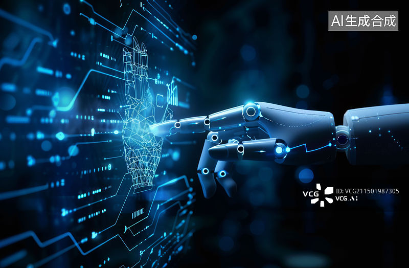 【AI数字艺术】人机交互的未来：人类与人工智能的协作图片素材