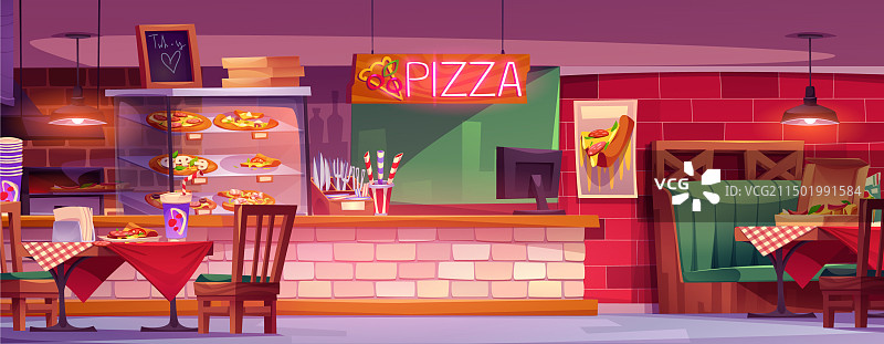 披萨餐厅内部意大利咖啡馆背景图片素材