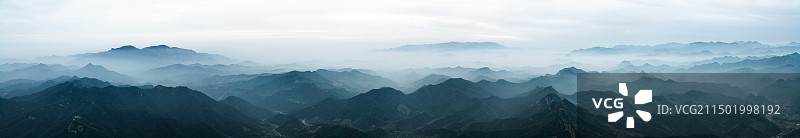 山海关长城全景图图片素材