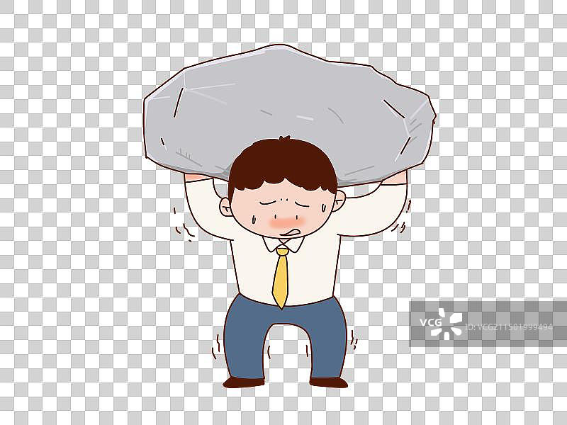 年轻人身上的压力山大图片素材