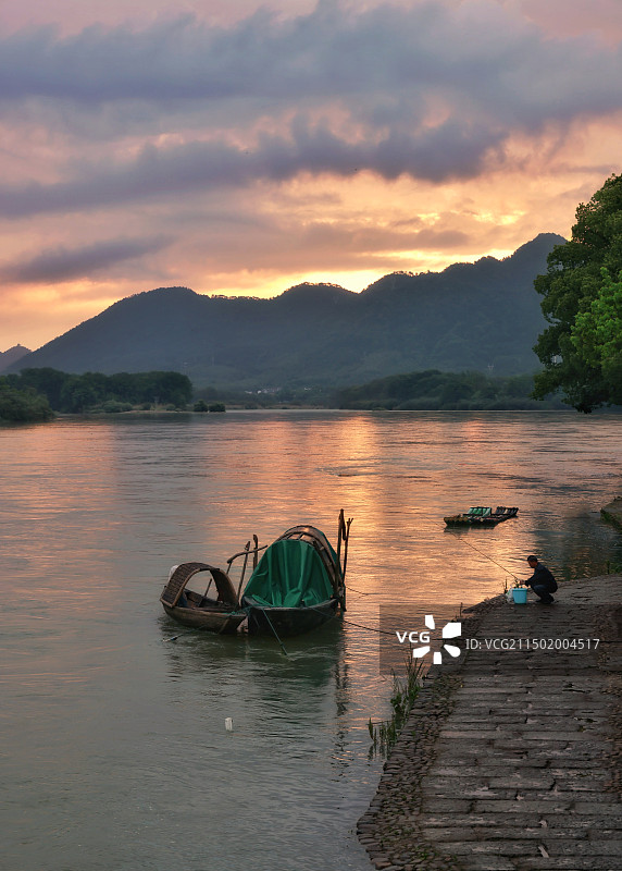 晨钓·瓯江晨曦（2）图片素材