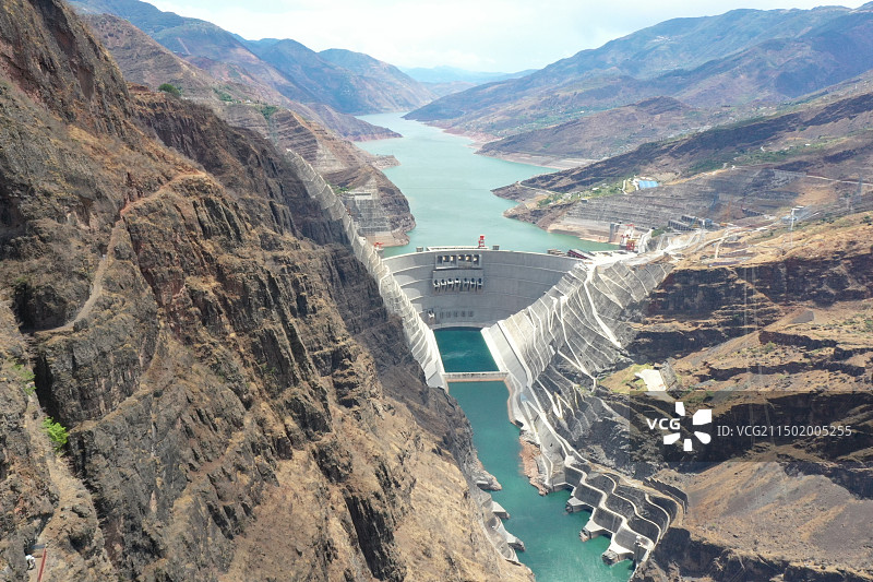 世界第二大水电站金沙江白鹤滩水电站风光图片素材