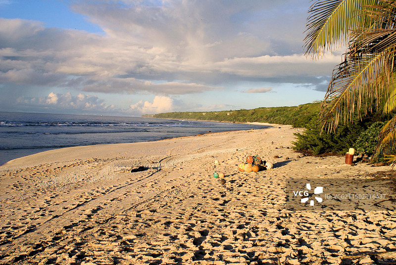 皮特凯恩群岛亨德森岛的北部海滩图片素材