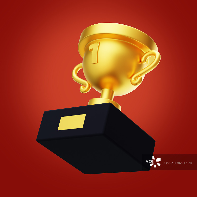 3D渲染冠军黄金奖杯插画图片素材