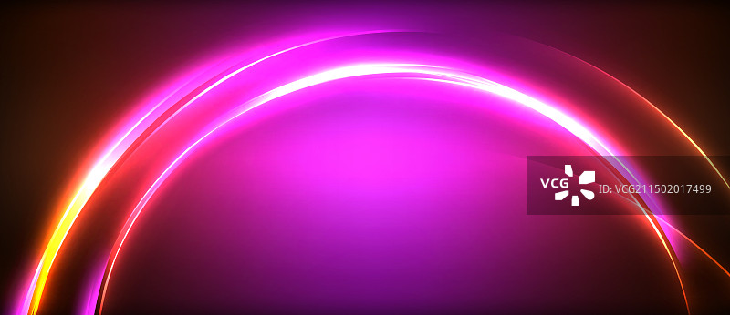 霓虹灯发光的圆形光线照亮了圆线图片素材