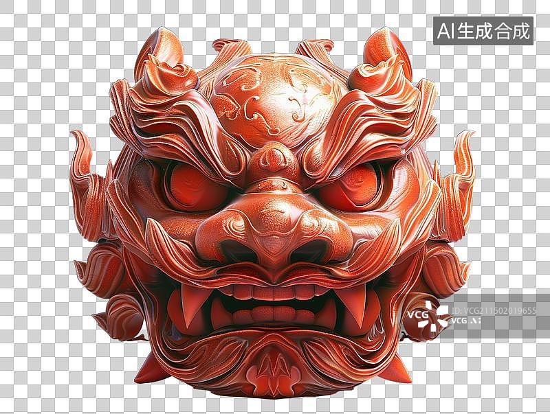 【AI数字艺术】狮子徽章 鬼面徽章图片素材