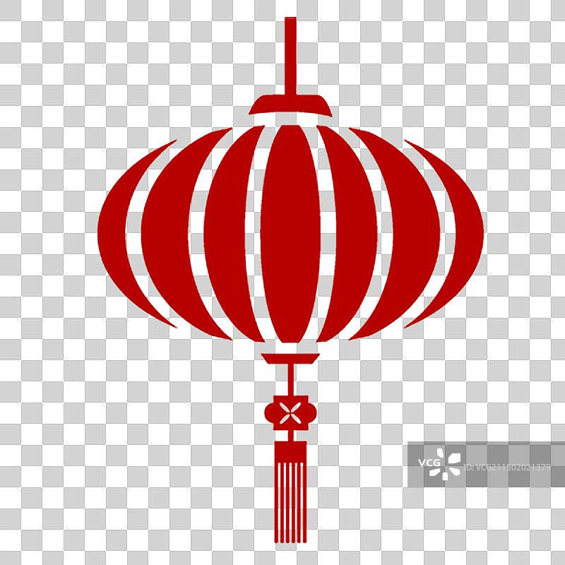 剪纸风格 古典风格红色灯笼元素图片素材