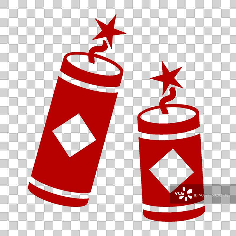 剪纸风格 古典风格红色炮竹元素图片素材