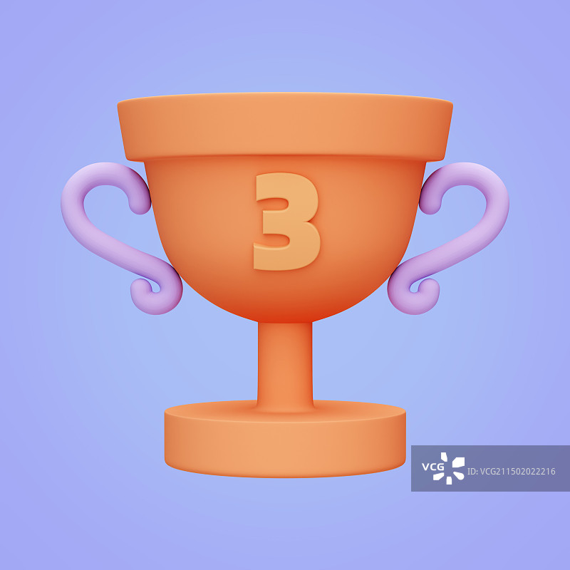 3D渲染卡通奖杯插画图片素材