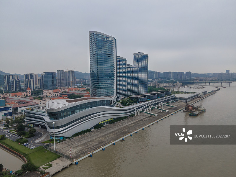 广州南沙国际邮轮母港航拍图片素材