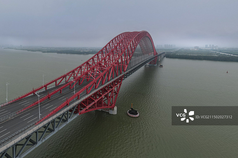 广州南沙明珠湾跨海大桥风光航拍图片素材