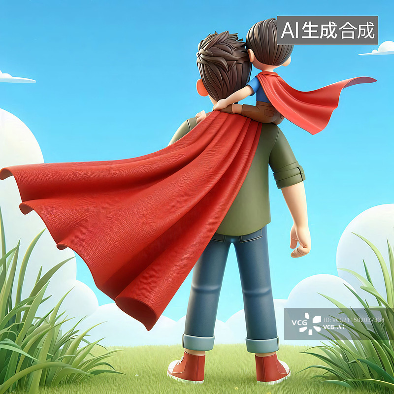 【AI数字艺术】父亲节3D插画图片素材