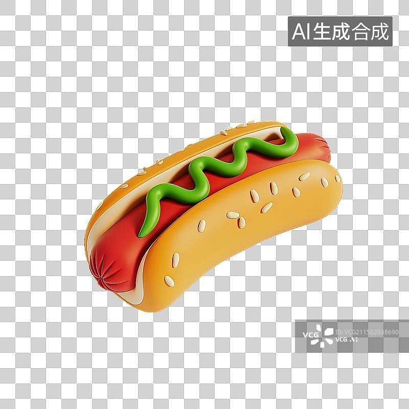 【AI数字艺术】一个热狗食物插画图片素材