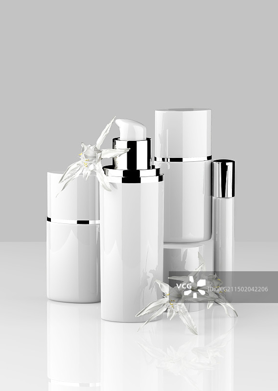 白色化妆品产品瓶子图片素材