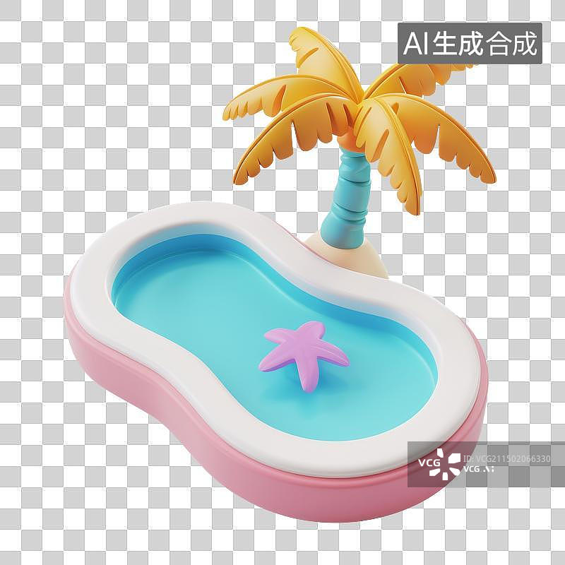 【AI数字艺术】3D泳池图片素材
