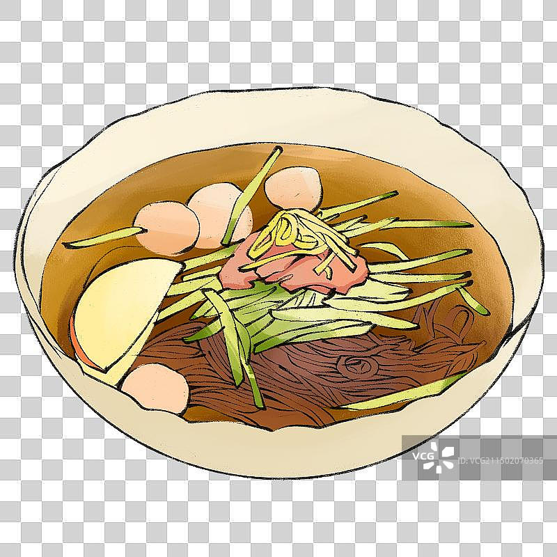 吉林美食延吉冷面手绘插画元素图片素材