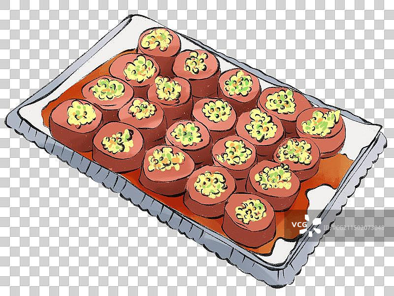 吉林烧灯碗特色美食土特产手绘插画元素图片素材