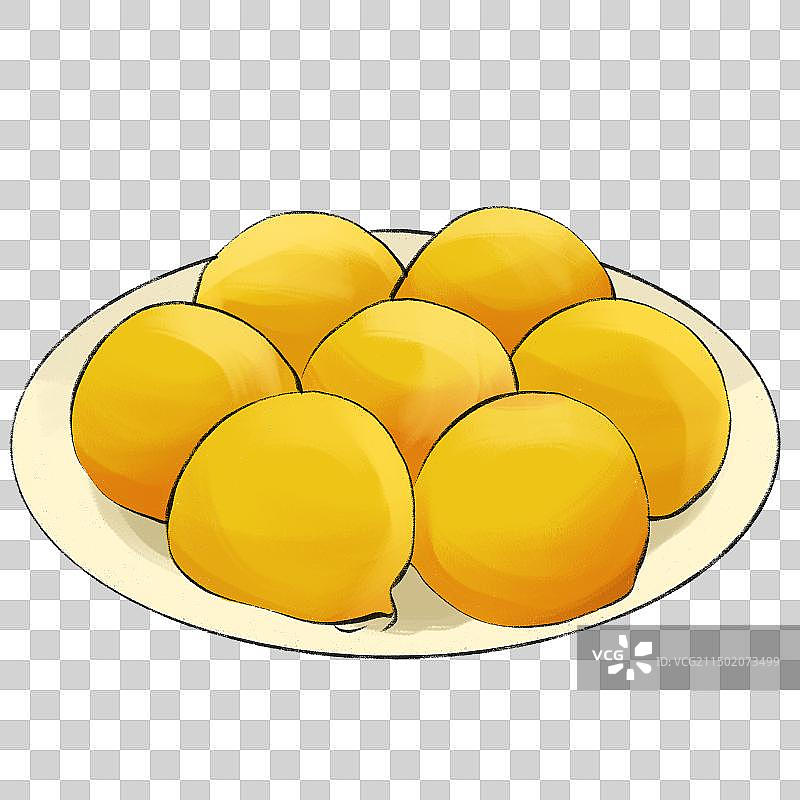 吉林特色美食粘豆包特色小吃传统名菜手绘插画元素图片素材