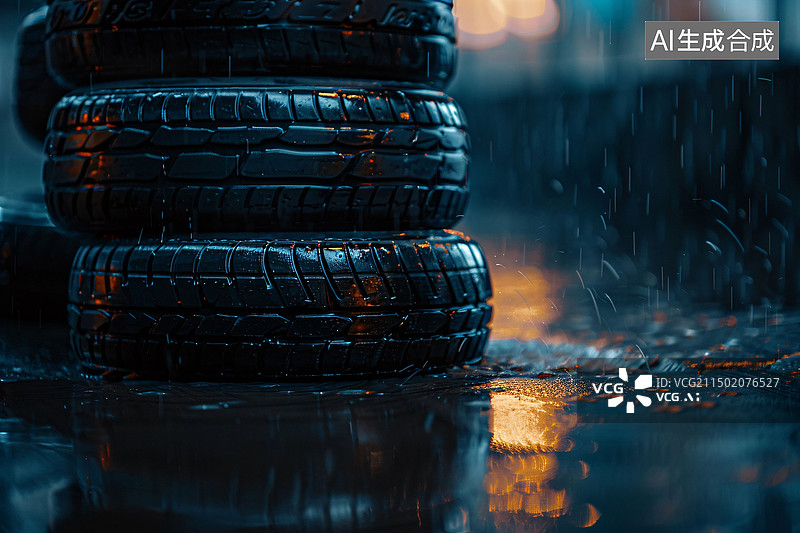 【AI数字艺术】汽车轮胎特写车辆维修服务交通运输广告背景图片素材