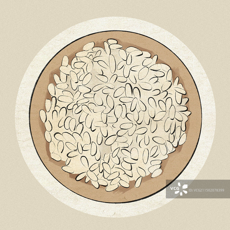 吉林万昌大米农作物农产品粮食手绘插画图片素材