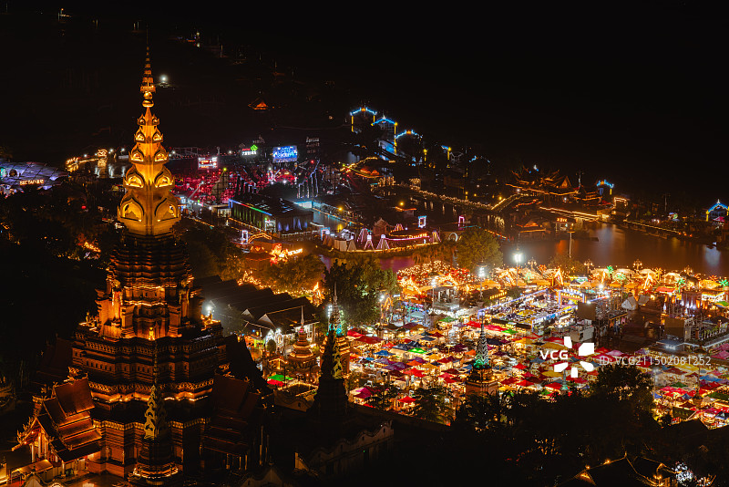 西双版纳星光夜市夜景图片素材