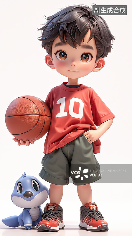 【AI数字艺术】打篮球的少年图片素材
