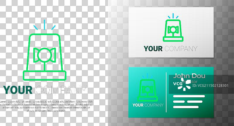白色背景上的线条闪光警报器图标图片素材