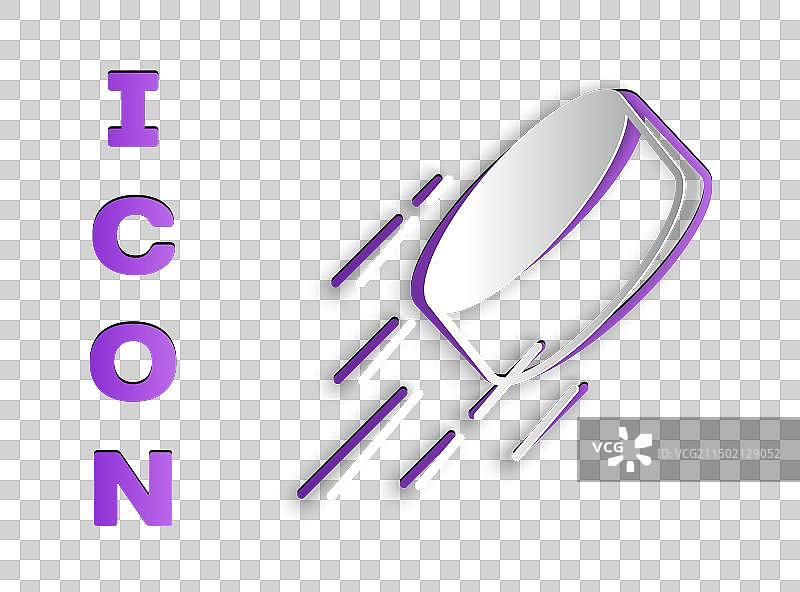 灰色背景上的剪纸冰球图标图片素材