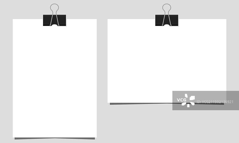 带黑色活页夹的A4空白纸图片素材