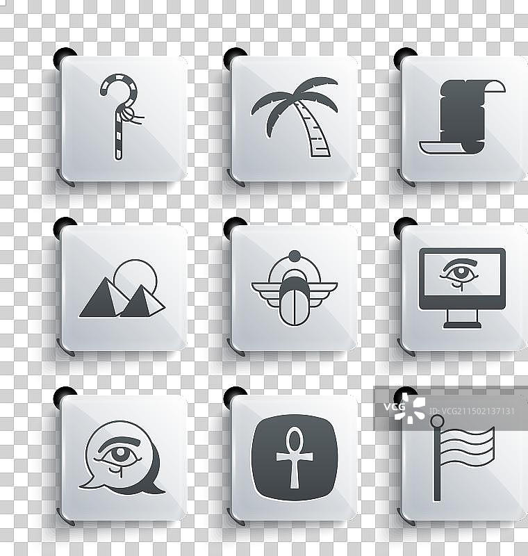 十字架生命之符埃及国旗荷鲁斯之眼图片素材