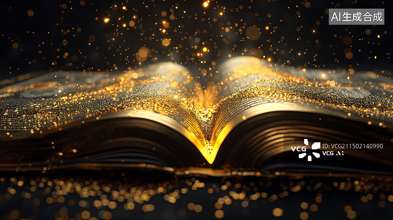 【AI数字艺术】打开的书本笔记日记设计教育学习概念插图图片素材