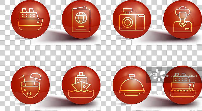 游轮、椰子鸡尾酒、游客合集图片素材