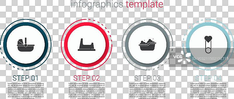 婴儿车便盆浴缸服装套装图片素材